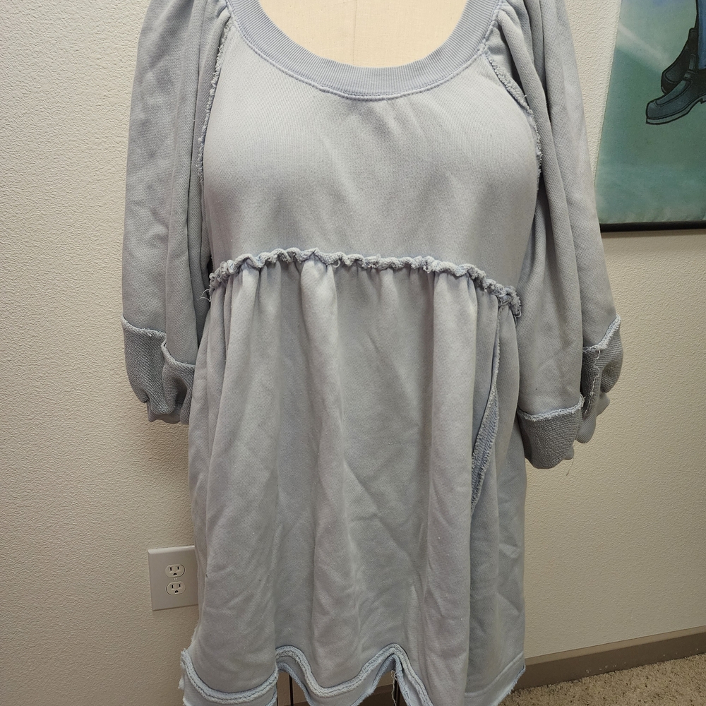 Free People Light Blue Sweater Dress Size XL